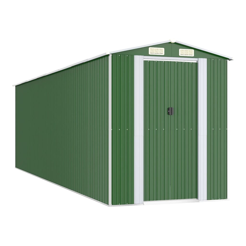VidaXL Abri de jardin 192x689x223 cm acier galvanisé vert