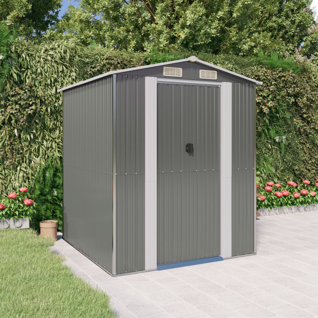 VidaXL Abri de jardin 192x191x223 cm acier galvanisé gris clair