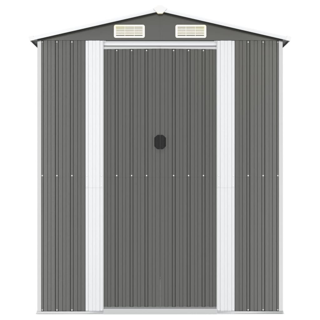 VidaXL Abri de jardin 192x440x223 cm acier galvanisé gris clair