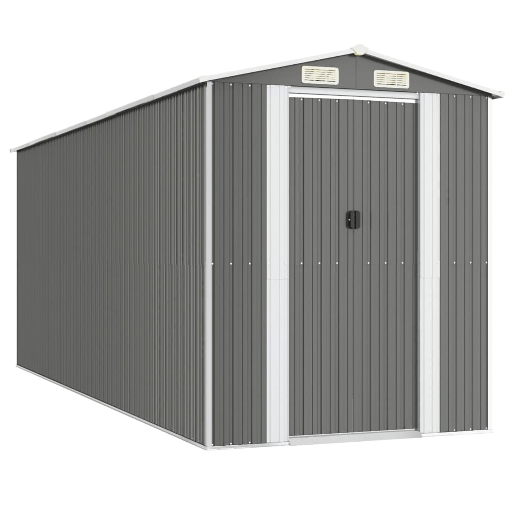 VidaXL Abri de jardin 192x523x223 cm acier galvanisé gris clair