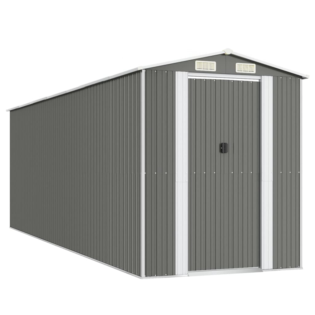VidaXL Abri de jardin 192x606x223 cm acier galvanisé gris clair