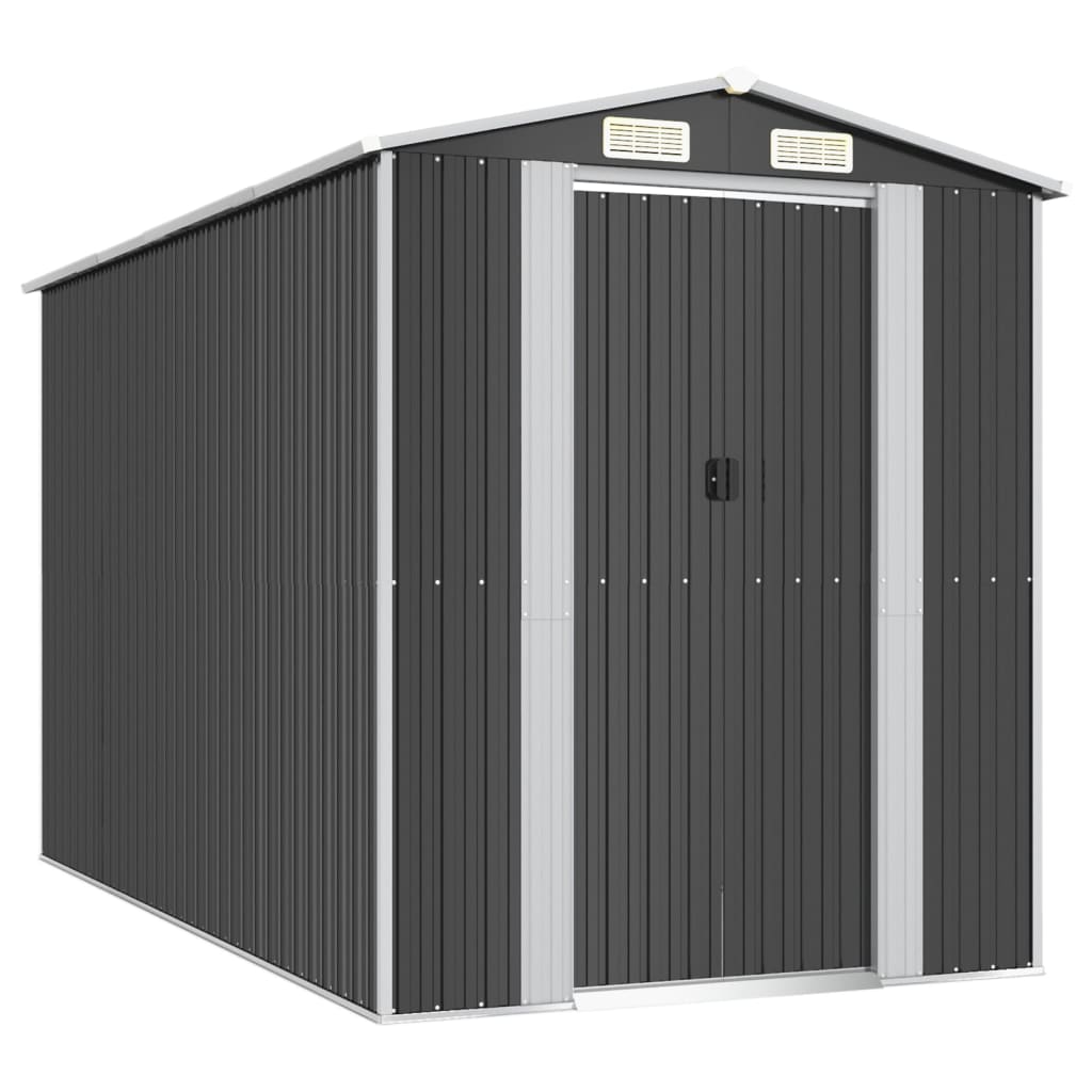 VidaXL Abri de jardin 192x357x223 cm acier galvanisé anthracite