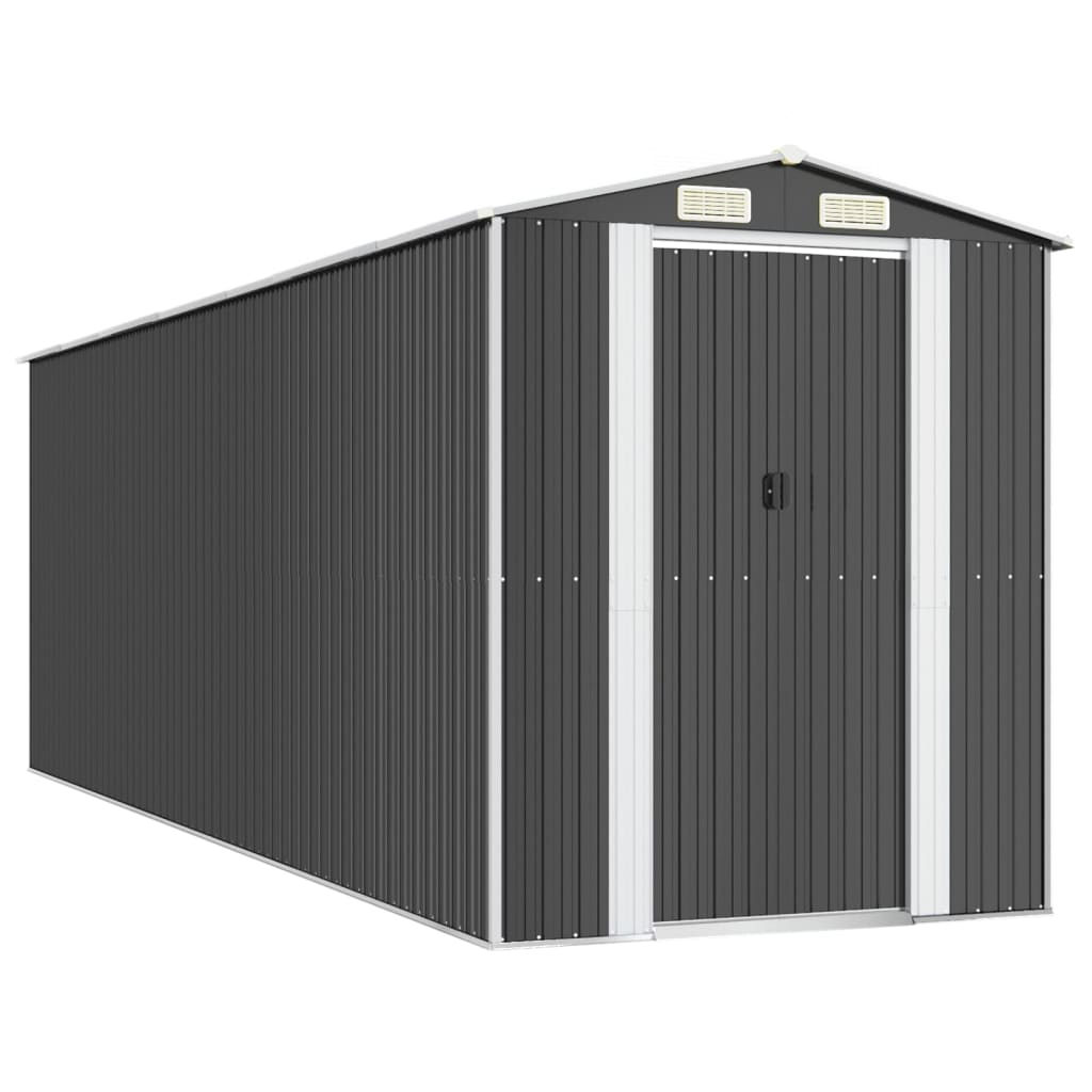 VidaXL Abri de jardin 192x606x223 cm acier galvanisé anthracite
