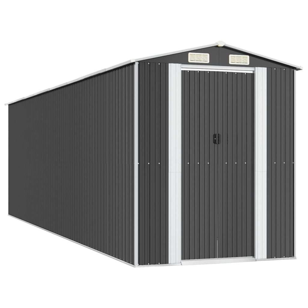 VidaXL Abri de jardin 192x689x223 cm acier galvanisé anthracite