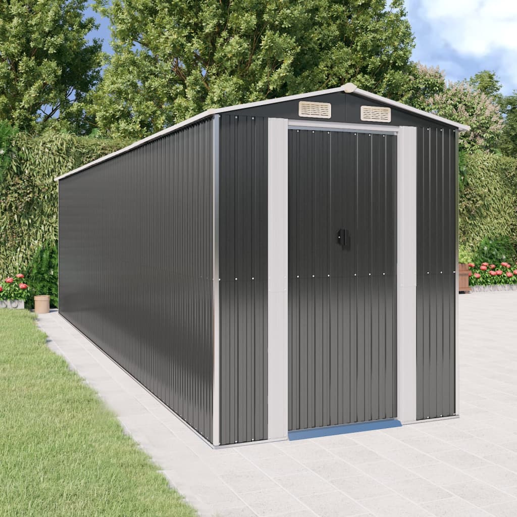 VidaXL Abri de jardin 192x689x223 cm acier galvanisé anthracite