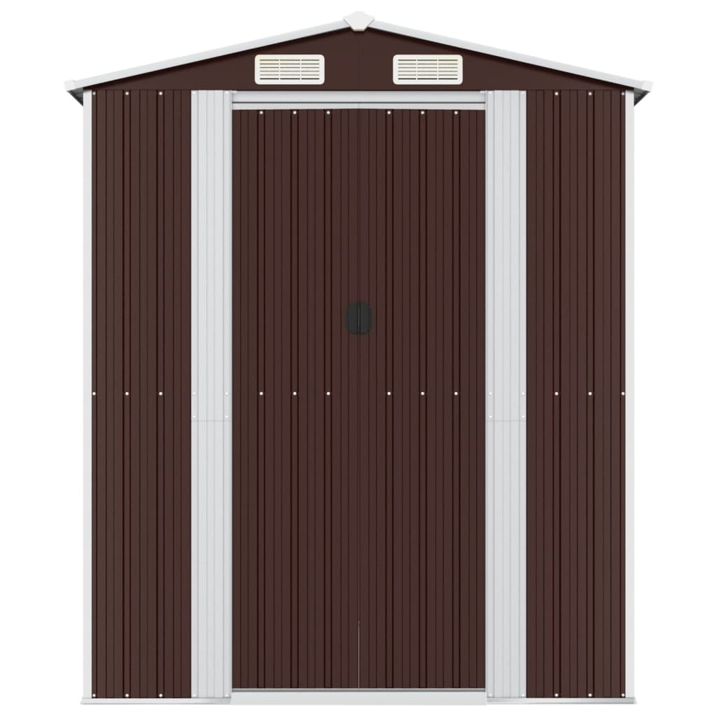 VidaXL Abri de jardin 192x191x223 cm acier galvanisé marron foncé