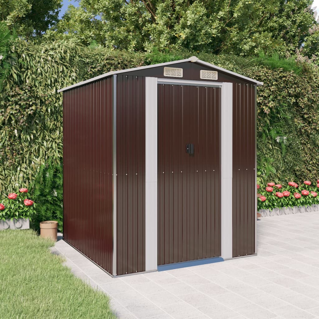 VidaXL Abri de jardin 192x191x223 cm acier galvanisé marron foncé