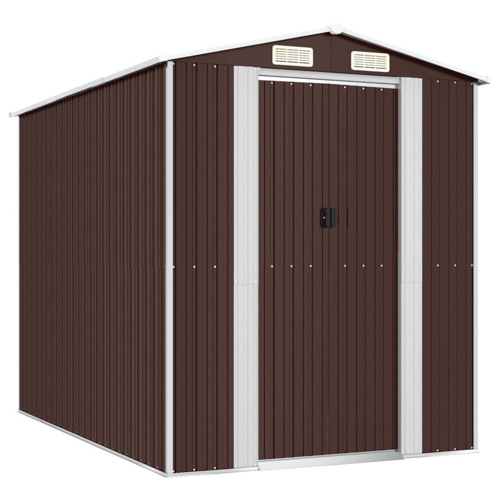VidaXL Abri de jardin 192x274x223 cm acier galvanisé marron foncé