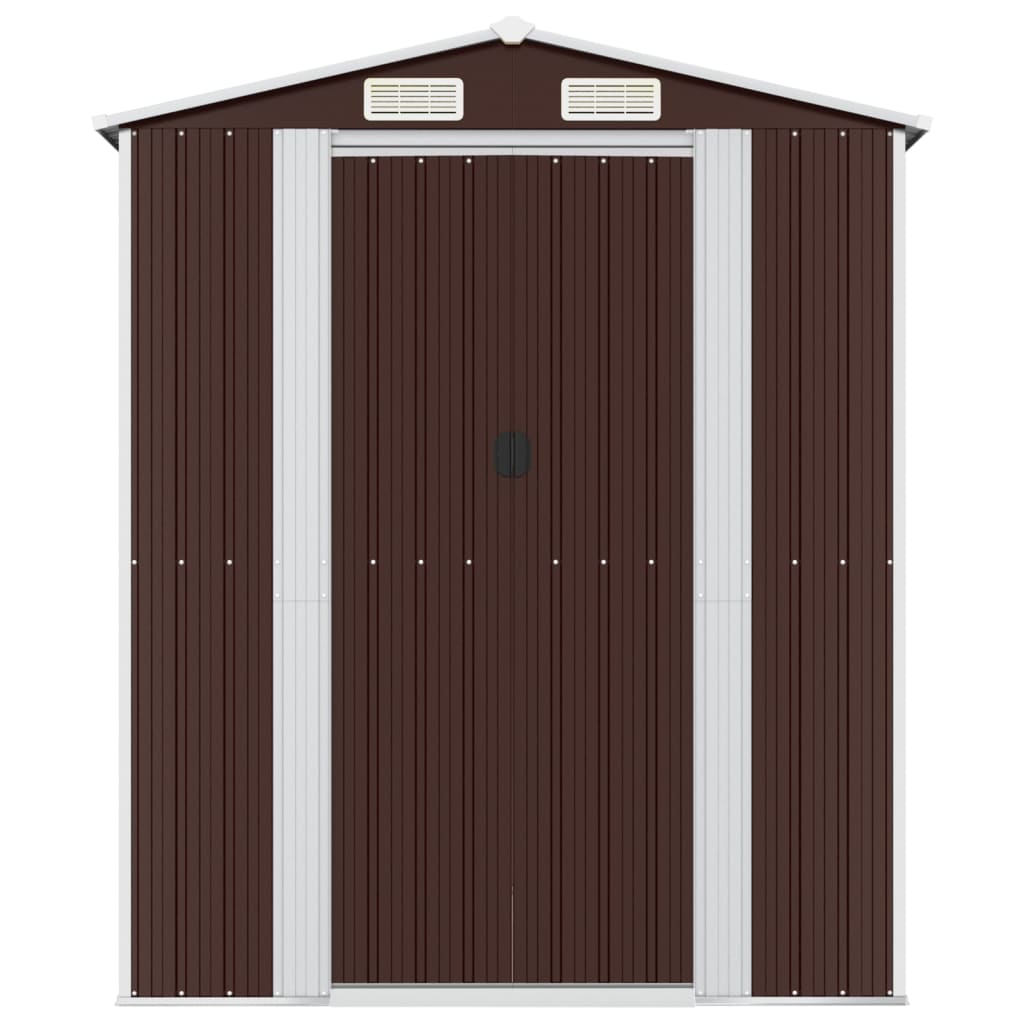 VidaXL Abri de jardin 192x274x223 cm acier galvanisé marron foncé