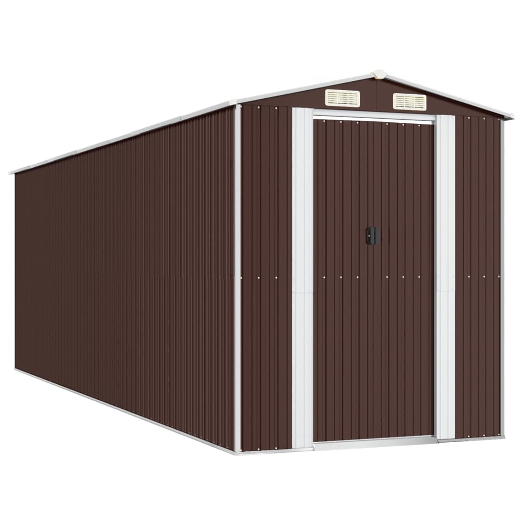VidaXL Abri de jardin 192x606x223 cm acier galvanisé marron foncé