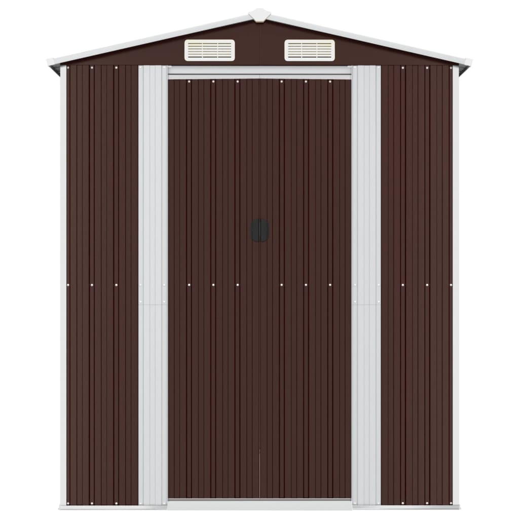 VidaXL Abri de jardin 192x689x223 cm acier galvanisé marron foncé