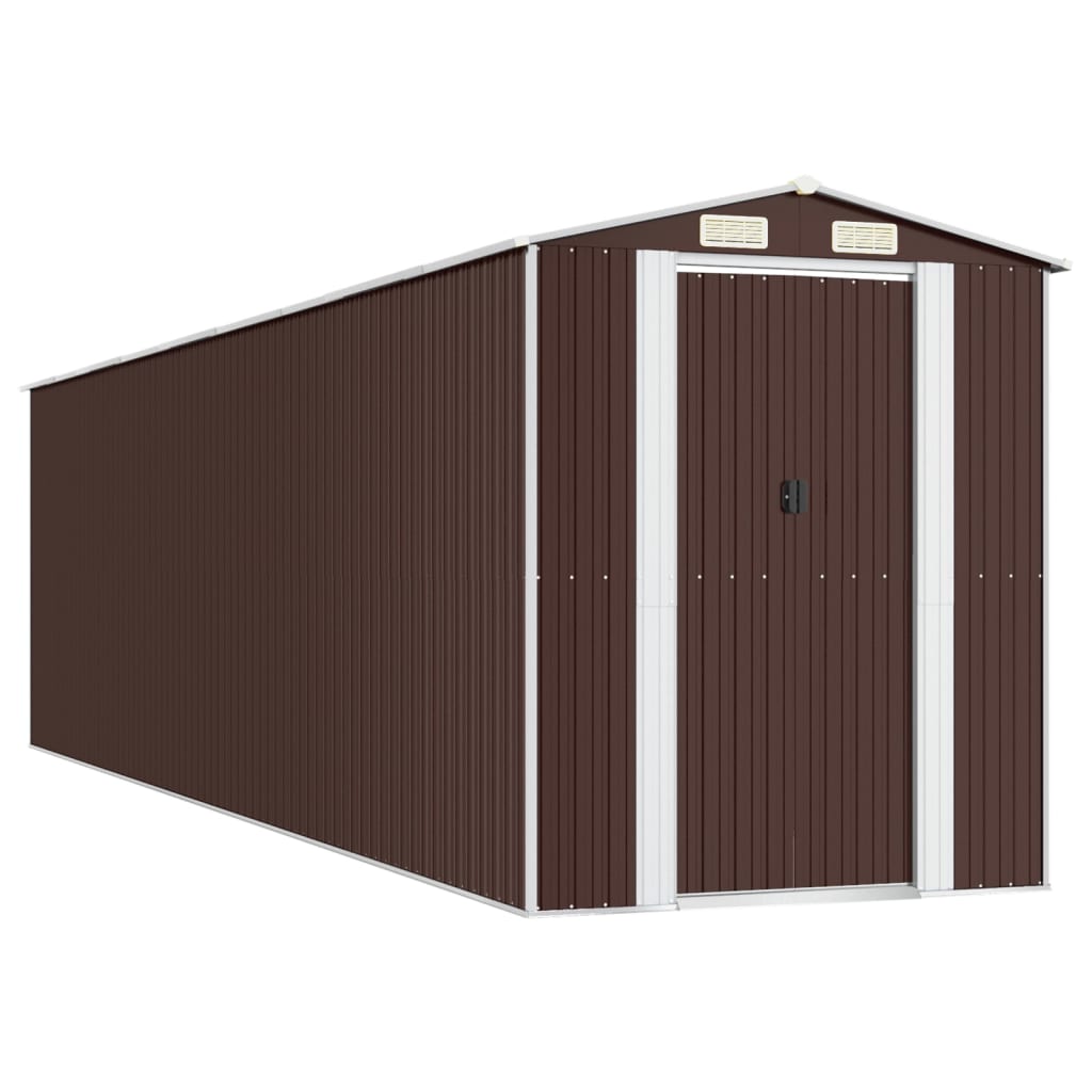 VidaXL Abri de jardin 192x772x223 cm acier galvanisé marron foncé