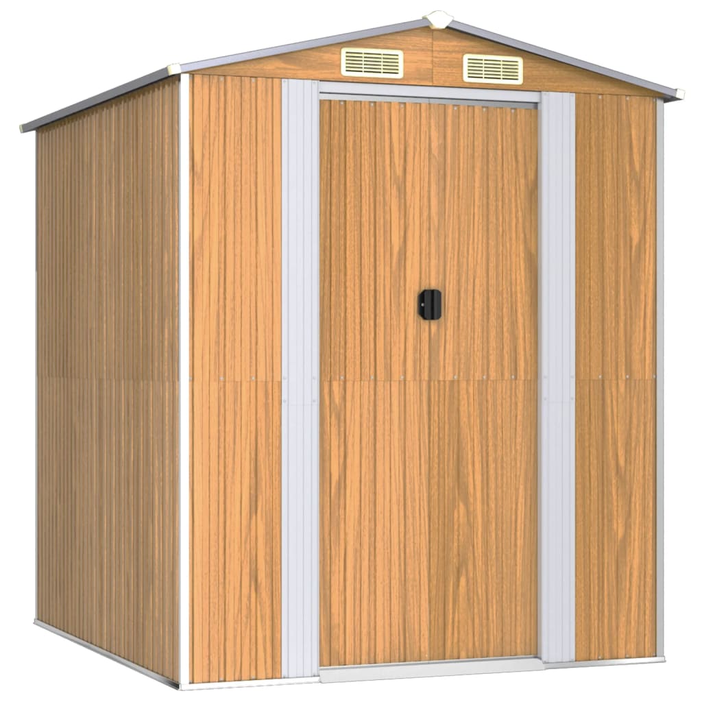 VidaXL Abri de jardin 192x191x223 cm acier galvanisé marron clair