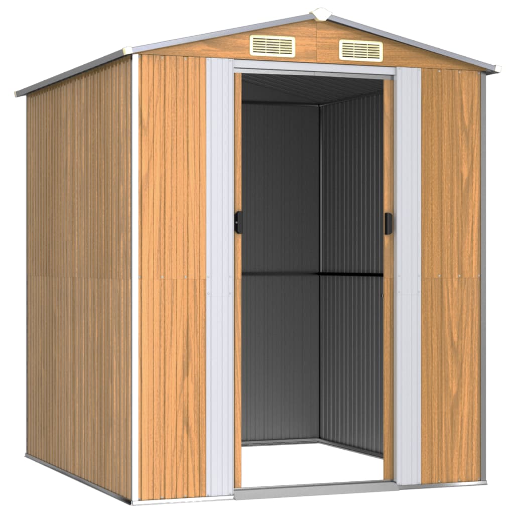 VidaXL Abri de jardin 192x191x223 cm acier galvanisé marron clair