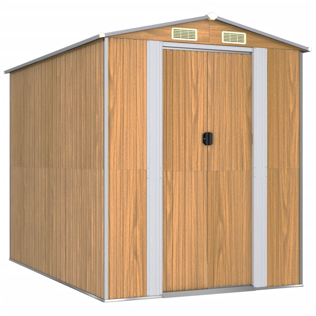 VidaXL Abri de jardin 192x274x223 cm acier galvanisé marron clair