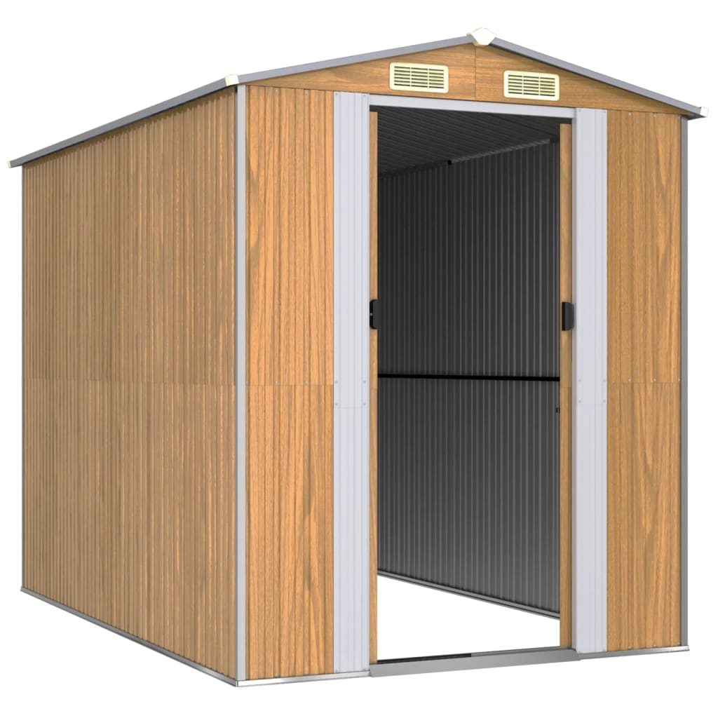VidaXL Abri de jardin 192x274x223 cm acier galvanisé marron clair