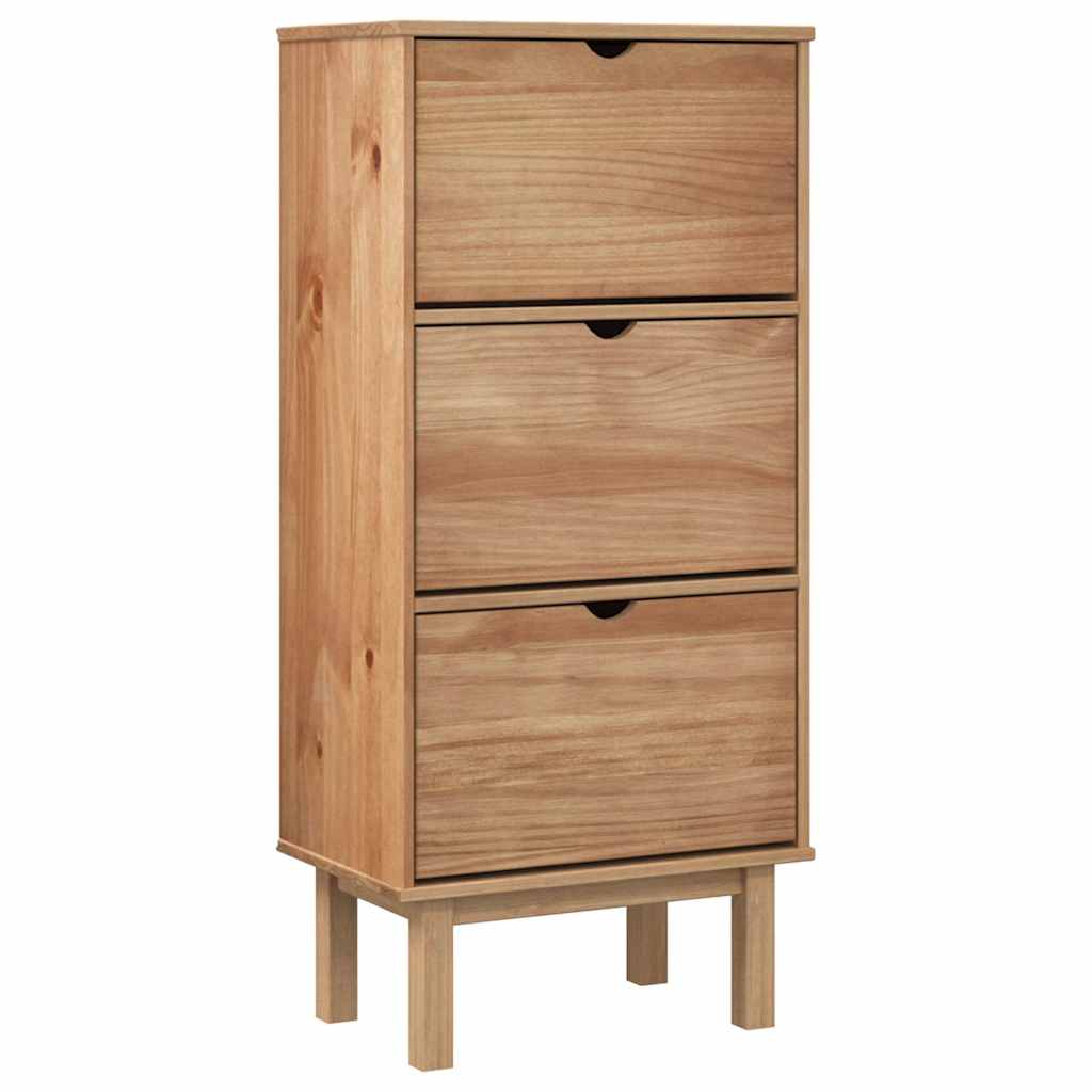 VidaXL Meuble à chaussures OTTA 3 tiroirs en bois de pin massif