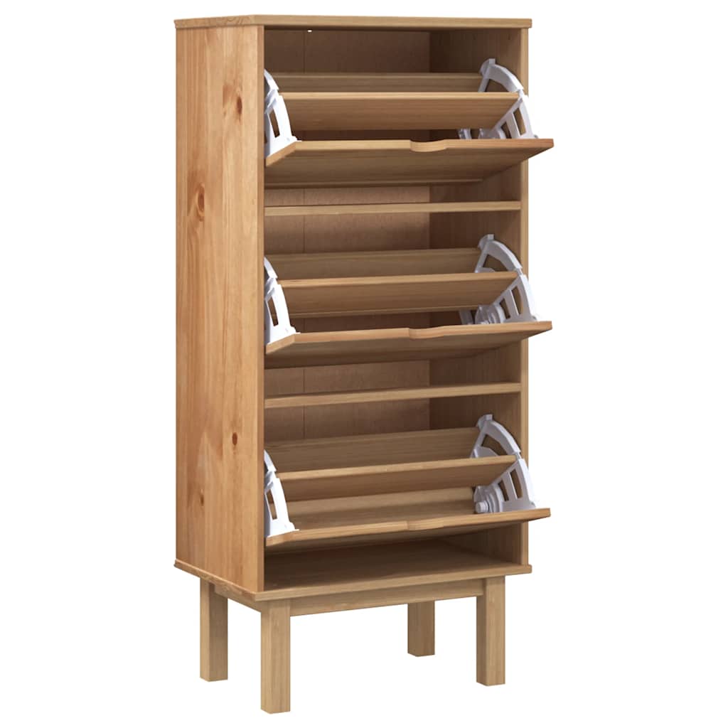 VidaXL Meuble à chaussures OTTA 3 tiroirs en bois de pin massif
