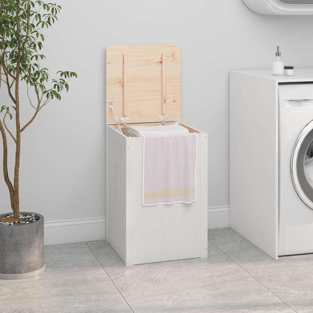 Vidaxx panier à linge 44x44x66 cm bois de pin massif blanc
