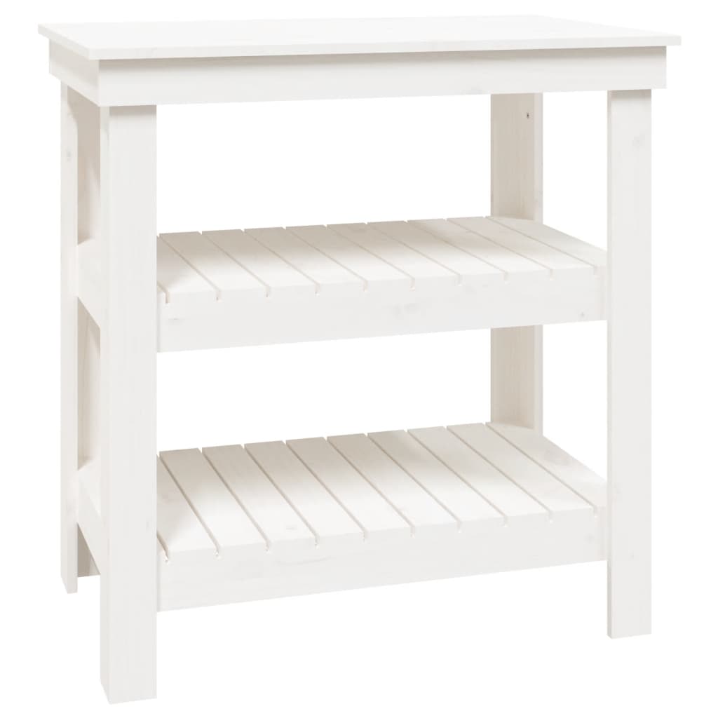 VidaXL établi 78,5x50x80 cm bois de pin massif blanc