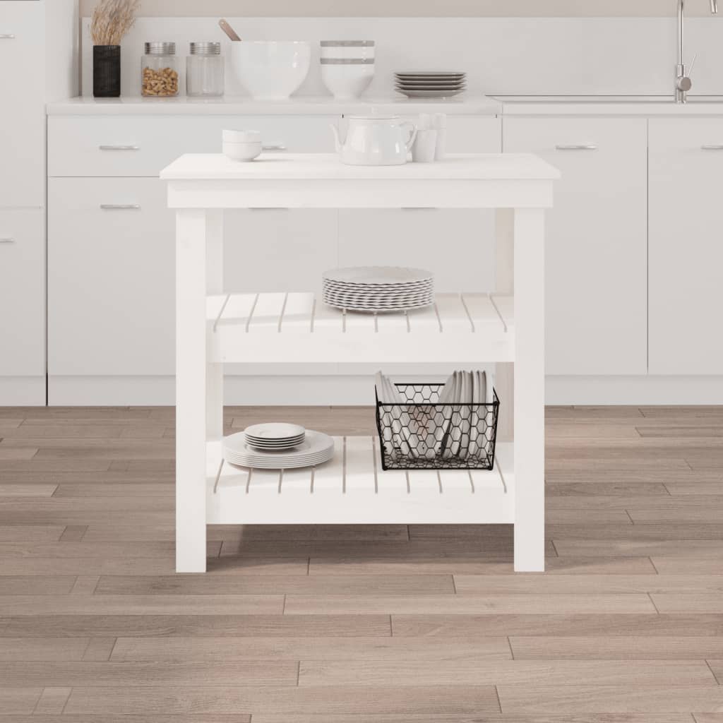 VidaXL établi 78,5x50x80 cm bois de pin massif blanc