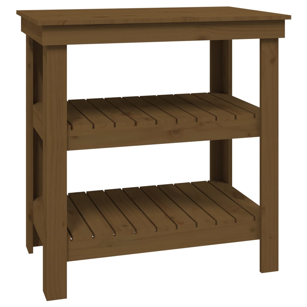 Vidaxx établi 78,5x50x80 cm bois de pin massif marron miel