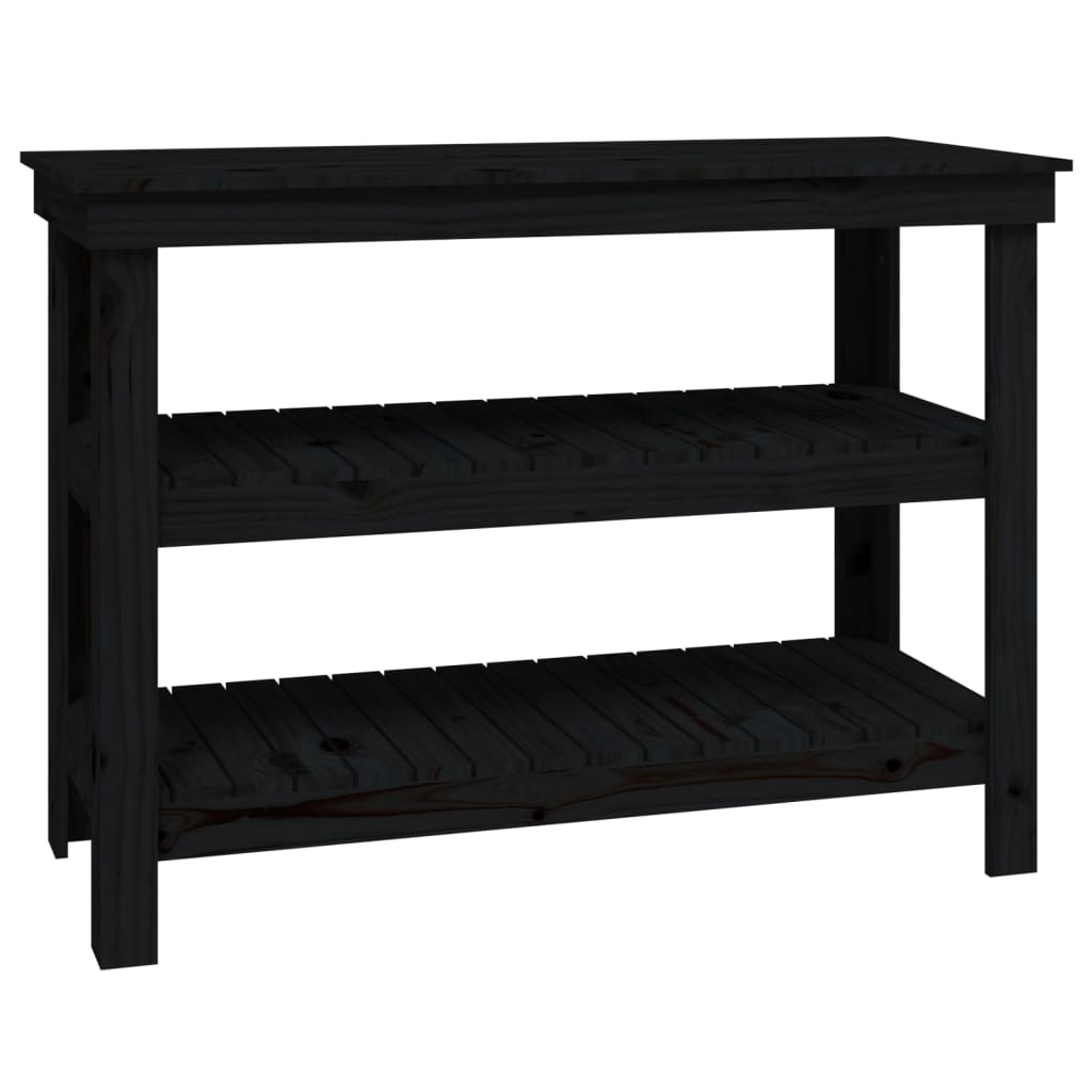 Vidaxx établi 110,5x50x80 cm bois de pin massif noir