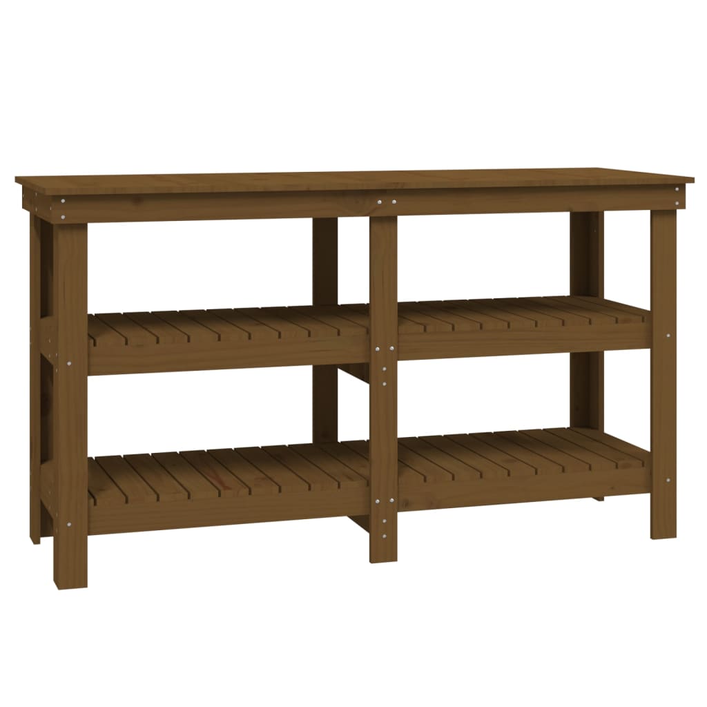 Établi Vidaxx 142,5x50x80 cm bois de pin massif marron miel