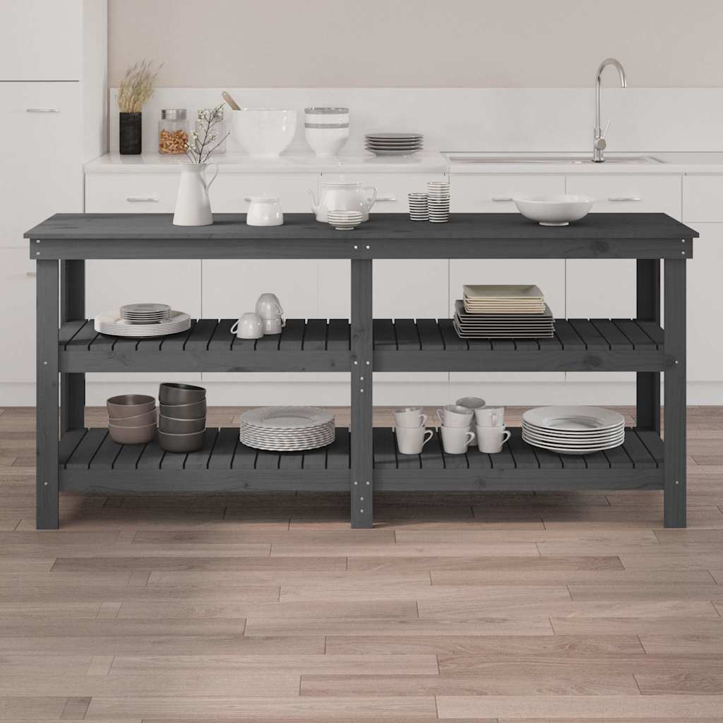 Vidaxx établi 181x50x80 cm bois de pin massif gris