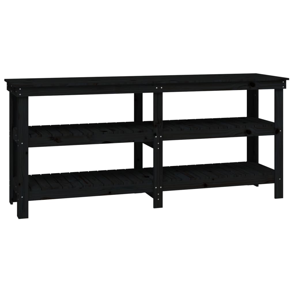 Vidaxx établi 181x50x80 cm bois de pin massif noir