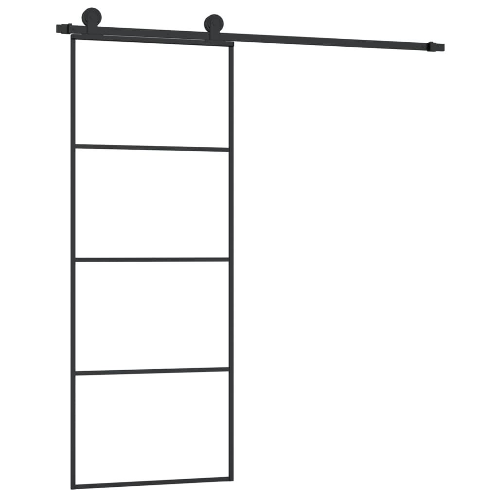 VidaXL Porte coulissante avec ferrures 76x205 cm verre ESG et aluminium