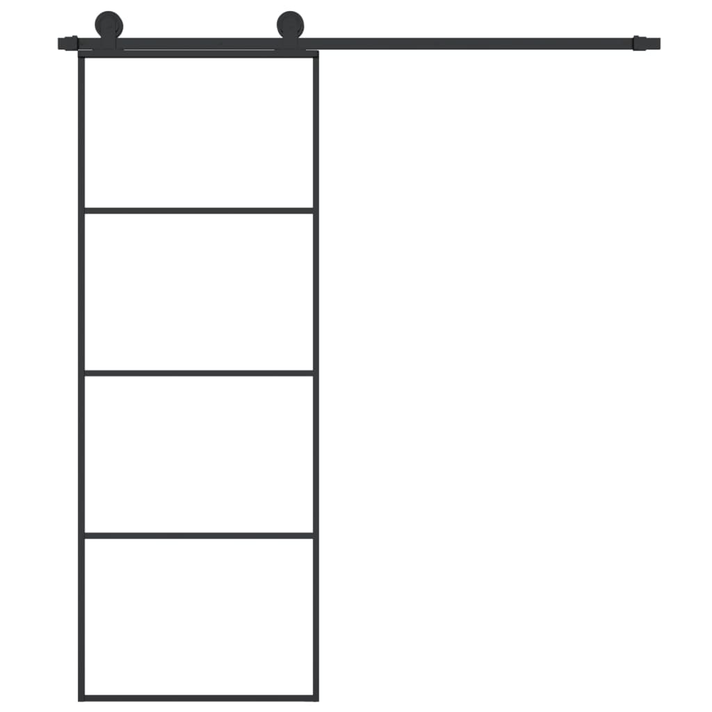 VidaXL Porte coulissante avec ferrures 76x205 cm verre ESG et aluminium