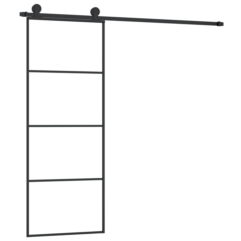 VidaXL Porte coulissante avec ferrures 76x205 cm verre ESG et aluminium