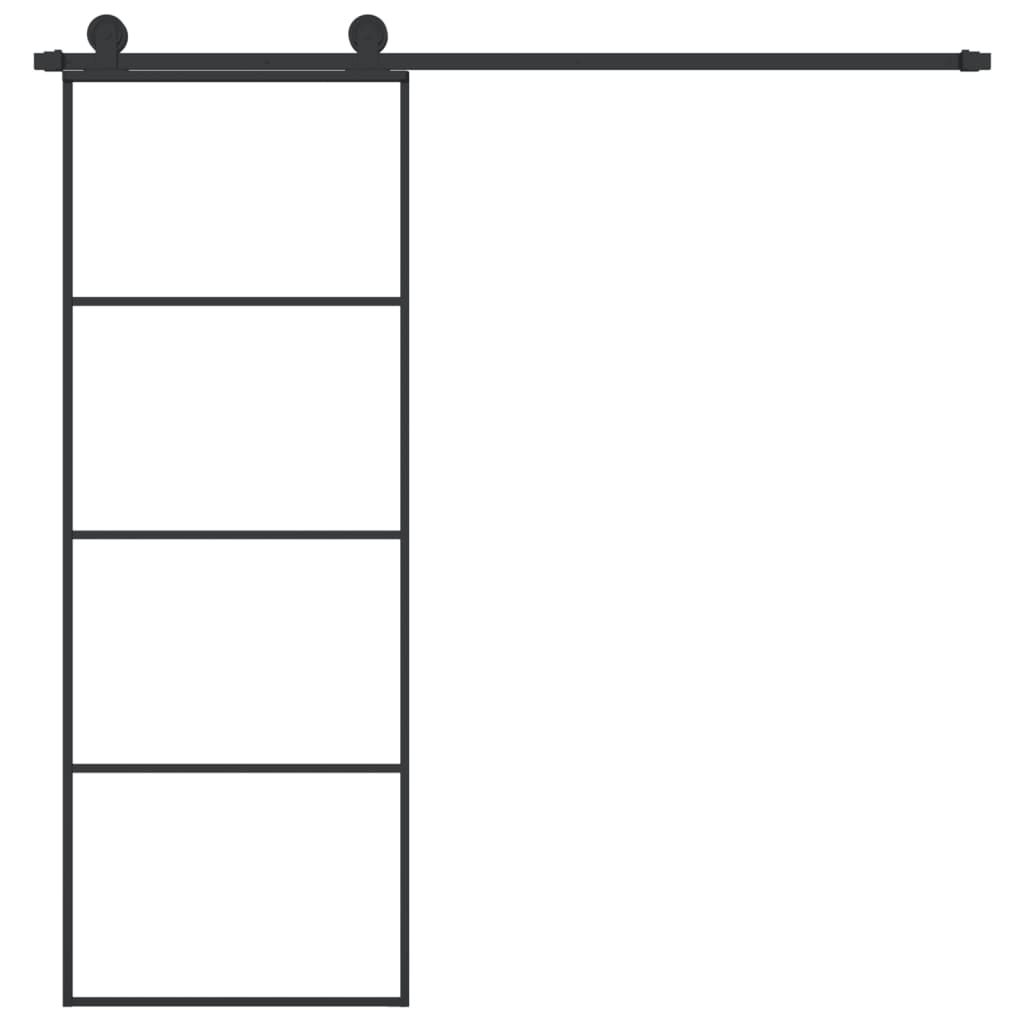 VidaXL Porte coulissante avec ferrures 76x205 cm verre ESG et aluminium