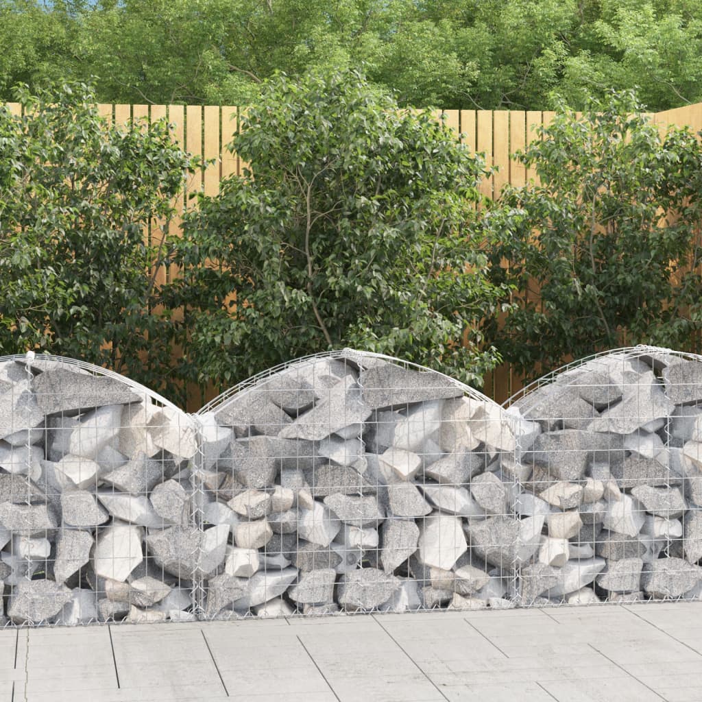 Vidaxx gabion voûté 100x30x60 80 cm en fer galvanisé