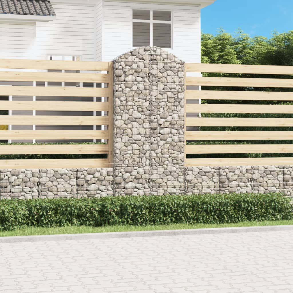 Vidaxx gabion voûté 100x30x220 240 cm en fer galvanisé