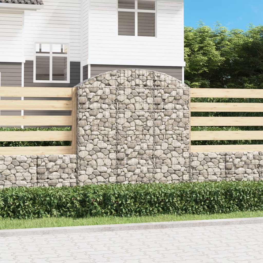 Vidaxx gabion voûté 150x30x160 180 cm en fer galvanisé