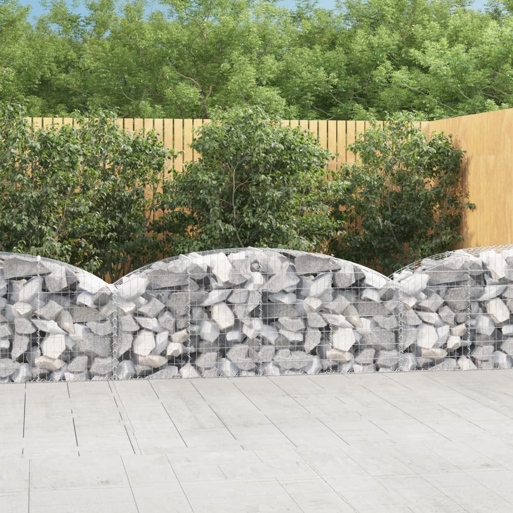 Vidaxx gabion voûté 200x50x60 80 cm en fer galvanisé