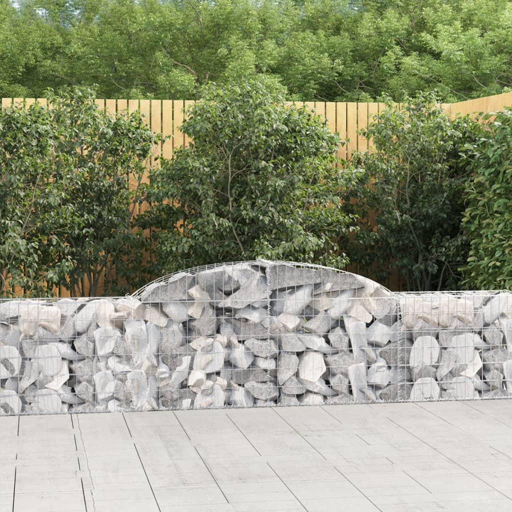 Vidaxx gabion voûté 300x30x60 80 cm en fer galvanisé