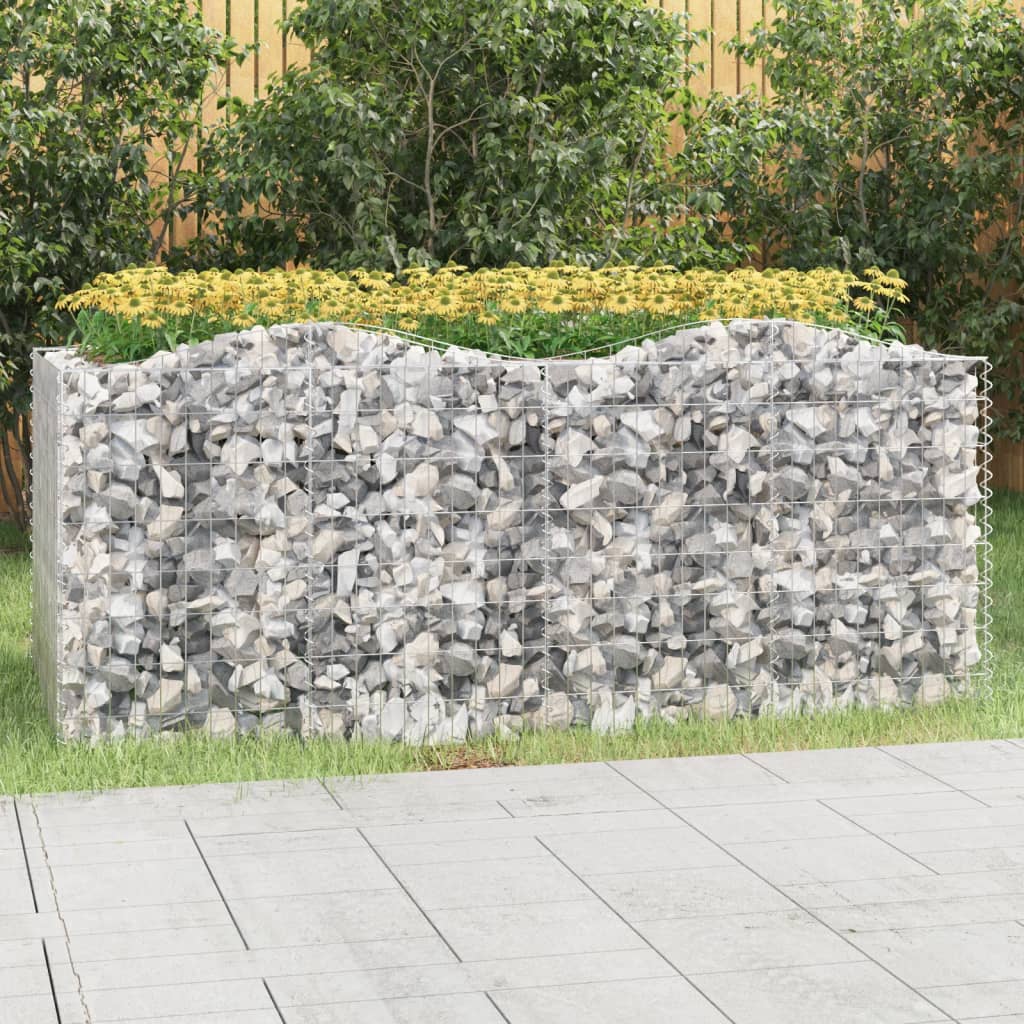 VidaXL Gabion voûté surélevé 200x100x100 cm en fer galvanisé
