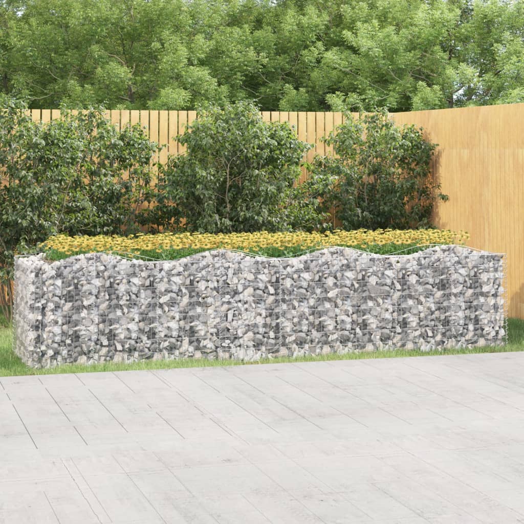 VidaXL Gabion voûté surélevé 400x100x100 cm en fer galvanisé