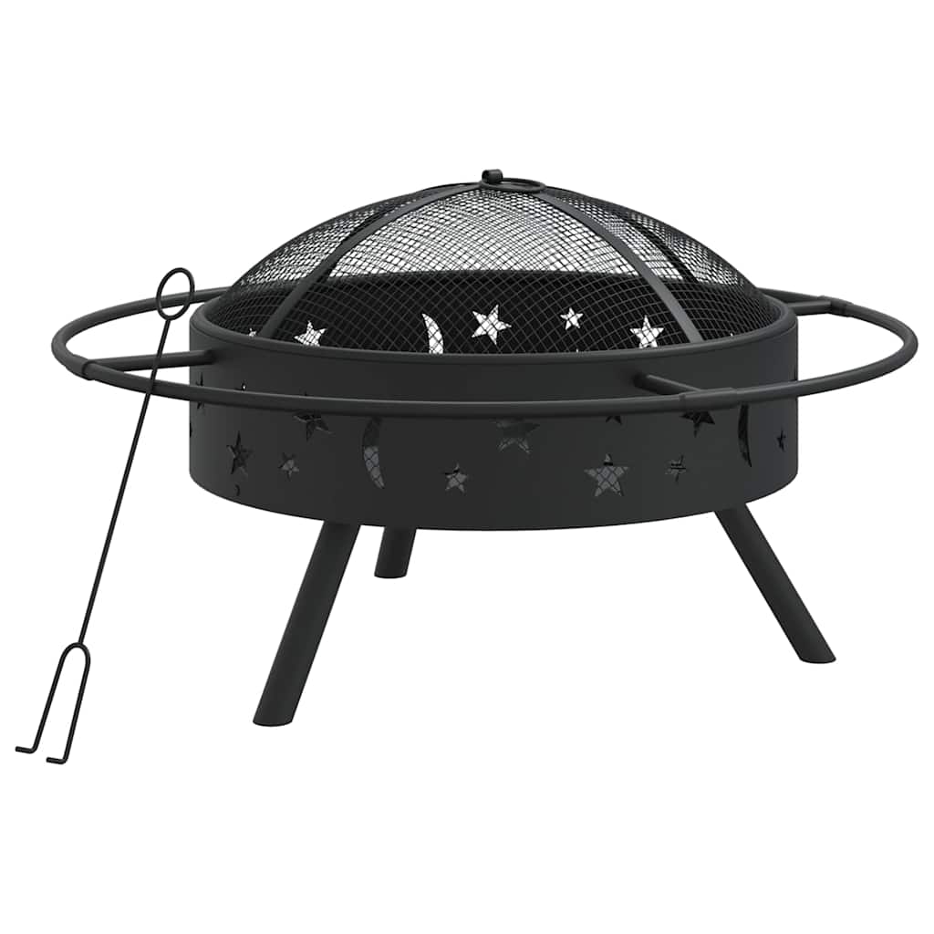 VidaXL Foyer avec tisonnier XXL 70 cm en acier