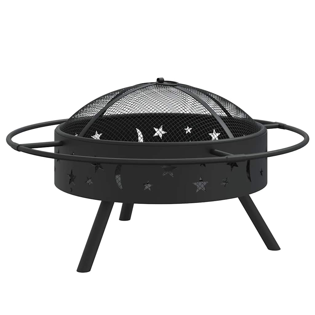 VidaXL Foyer avec tisonnier XXL 70 cm en acier