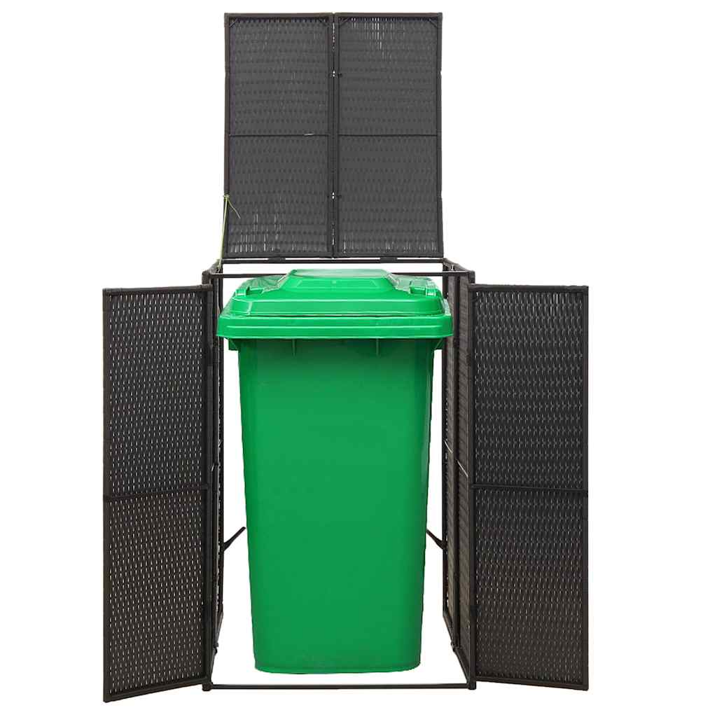 VidaXL Conteneur de rangement simple 70x80x117 cm poly rotin noir