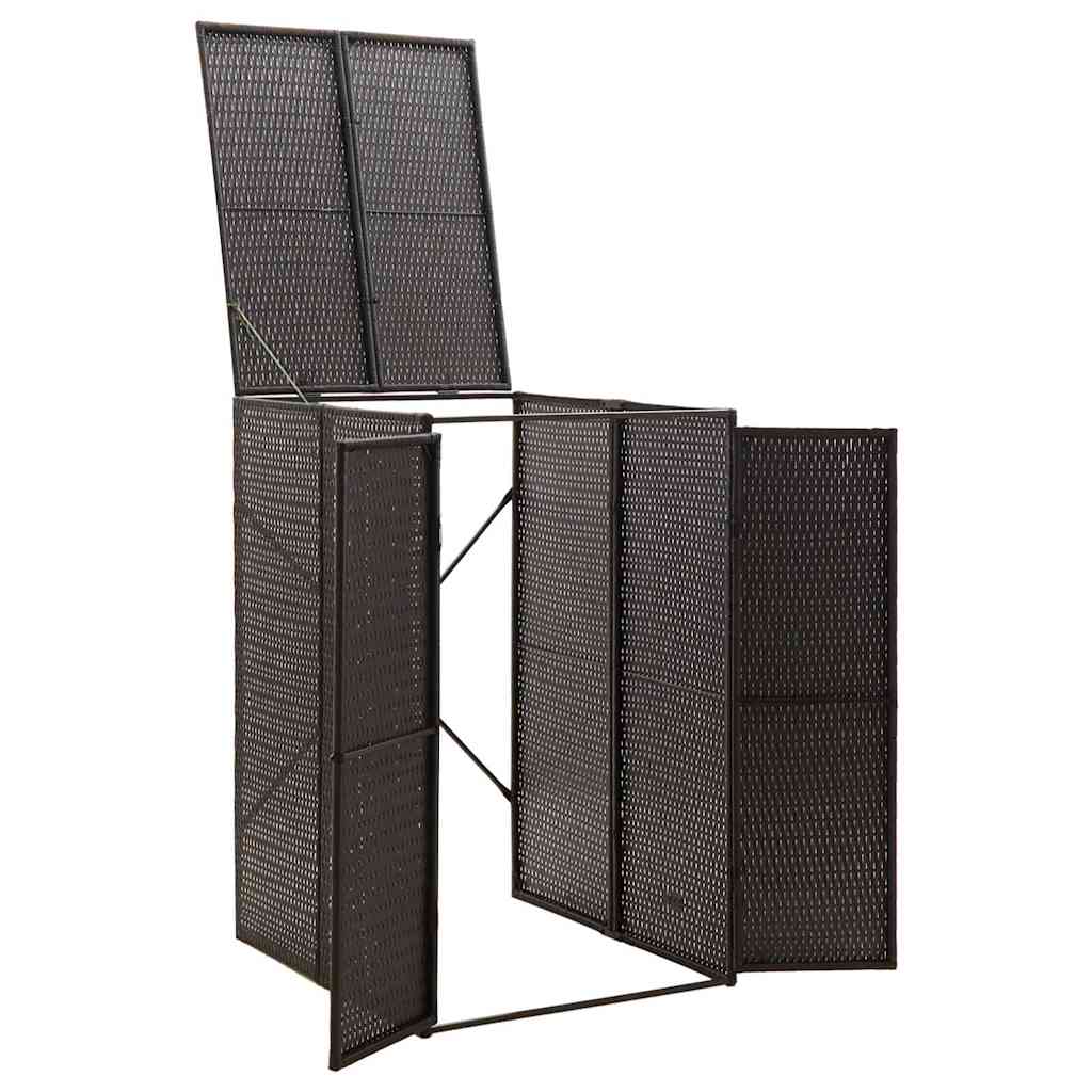 VidaXL Conteneur de rangement simple 70x80x117 cm poly rotin noir