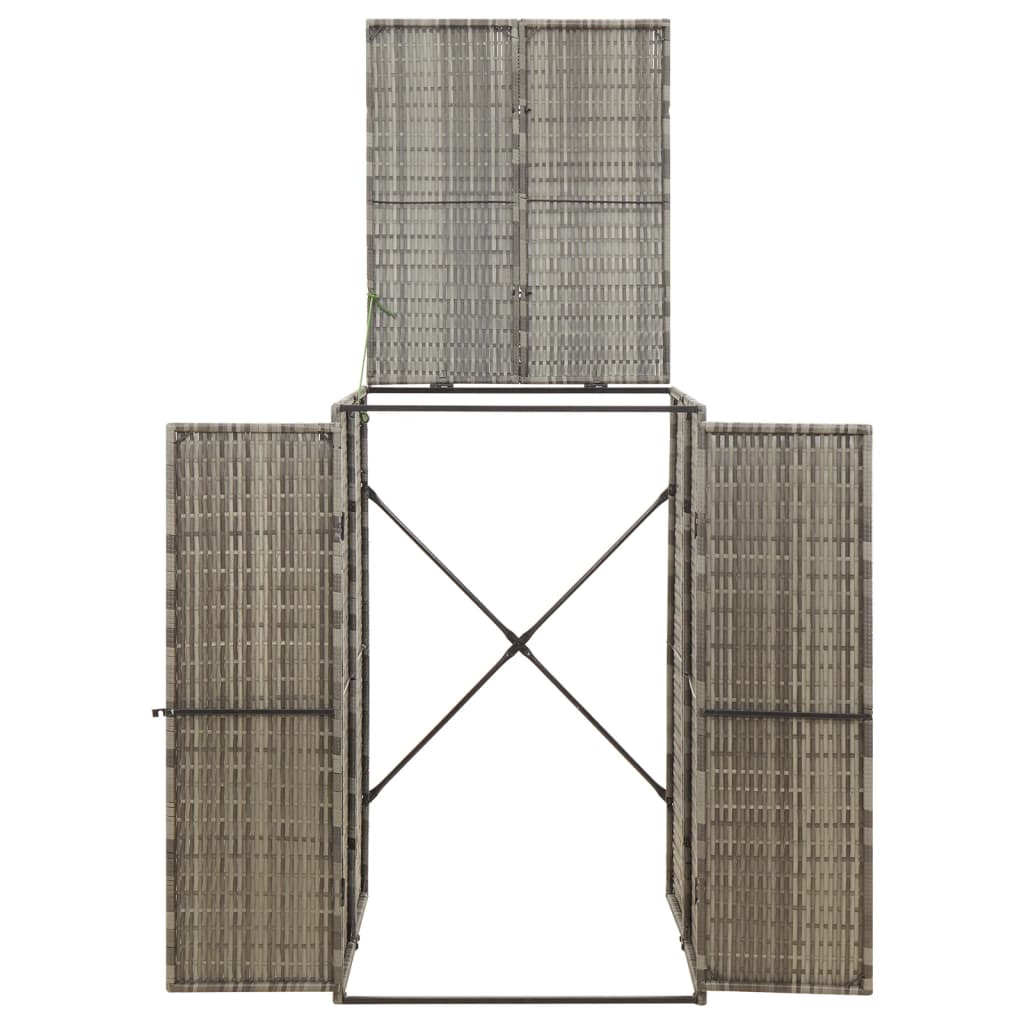 VidaXL Conteneur de rangement simple 70x80x117 cm poly rotin gris