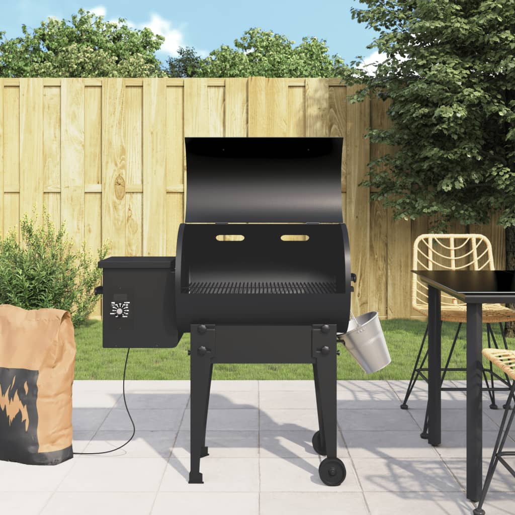 Vidaxl barbecue à pellets 94 cm fer noir