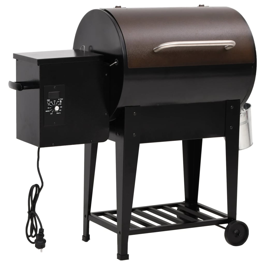 Vidaxl barbecue à pellets avec plaque de base 94 cm fer noir