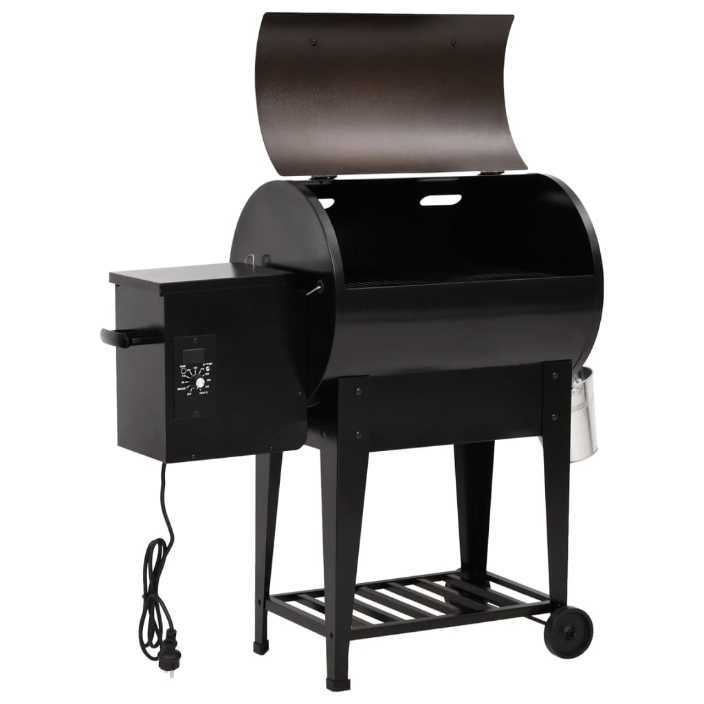 Vidaxl barbecue à pellets avec plaque de base 94 cm fer noir