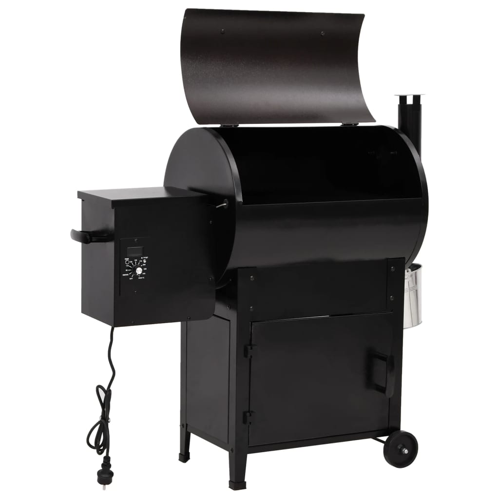 VidaXL Barbecue à pellets avec cheminée 104 cm fer noir